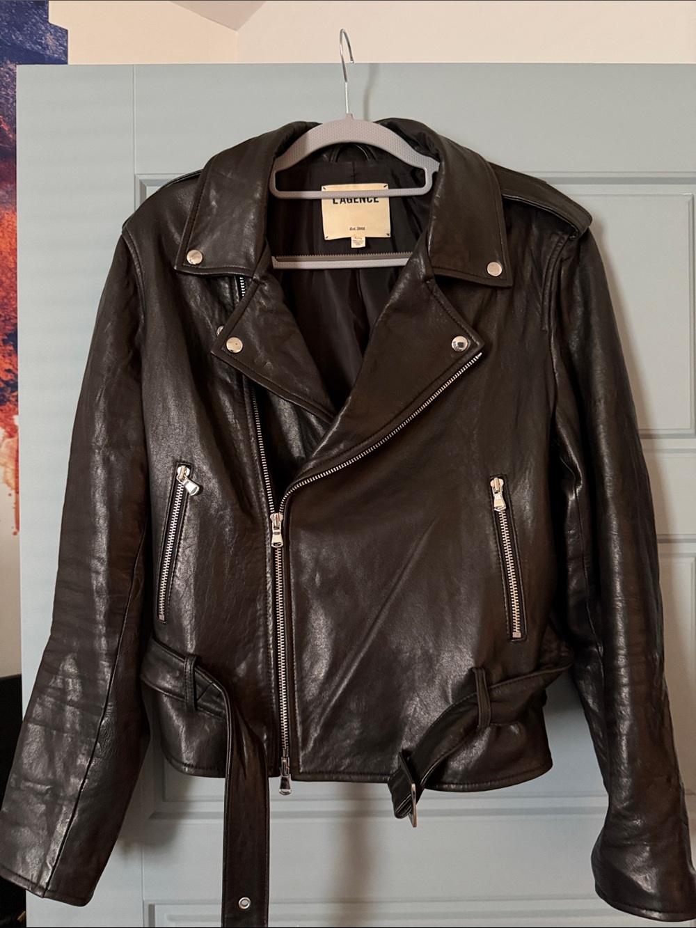 L'AGENCE Real Leather Moto Jacket